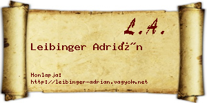 Leibinger Adrián névjegykártya
